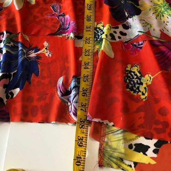 Elena Wang Mesh Tiered Sleeveless Jungle Print Whimsical Occasion Dress Size M - Picture 12 of 12